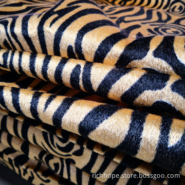 Kettgestrickter bedruckter Samt-Ecksofastoff